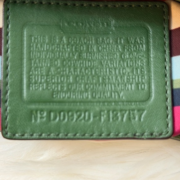 Coach Lily Legacy Turnlock Green Leather Tote Handbag - Picture 12 of 14